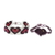 Beaded wristband friendship bracelets, 'Hearts in Grape and Wine' (pair) - Handmade Beaded Heart Friendship Bracelets (Pair)