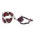Beaded wristband friendship bracelets, 'Hearts in Grape and Wine' (pair) - Handmade Beaded Heart Friendship Bracelets (Pair)