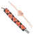 Beaded wristband friendship bracelets, 'Hearts in Melon and Peach' (pair) - Heart Motif Friendship Bracelets in Melon and Peach (Pair)