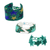 Perlenarmband-Freundschaftsarmbänder, (3er-Set) - Handgefertigte Perlen-Stern-Freundschaftsarmbänder in Blaugrün (3er-Set)