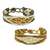 Beaded wristband friendship bracelets, 'Banner in Gold' (pair) - Hand Beaded Gold Toned Friendship Bracelets (Pair)