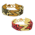 Beaded wristband friendship bracelets, 'Twin Stars in Gold and Black' (pair) - Handmade Glass Beaded Wristband Friendship Bracelets (Pair)