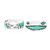 Beaded wristband friendship bracelets, 'Banner and Star' (pair) - Turquoise and White Beaded Friendship Bracelets (Pair)
