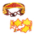 Perlenarmband-Freundschaftsarmbänder, (Paar) - Freundschaftsarmbänder aus gelben und orangefarbenen Perlen (Paar)