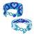 Beaded wristband friendship bracelets, 'Heart and Banner in Blue' (pair) - Blue Heart and Banner Motif Friendship Bracelets (Pair)