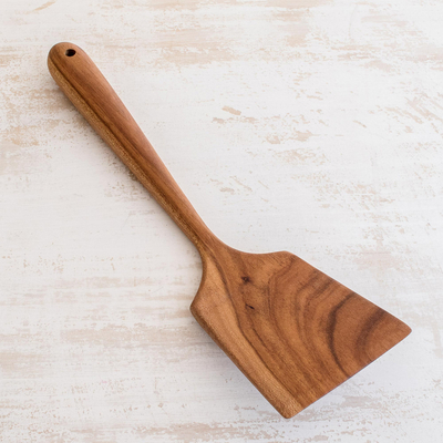 Wood spatula, 'Dinner is Served' - Food-Safe Handmade Wood Spatula