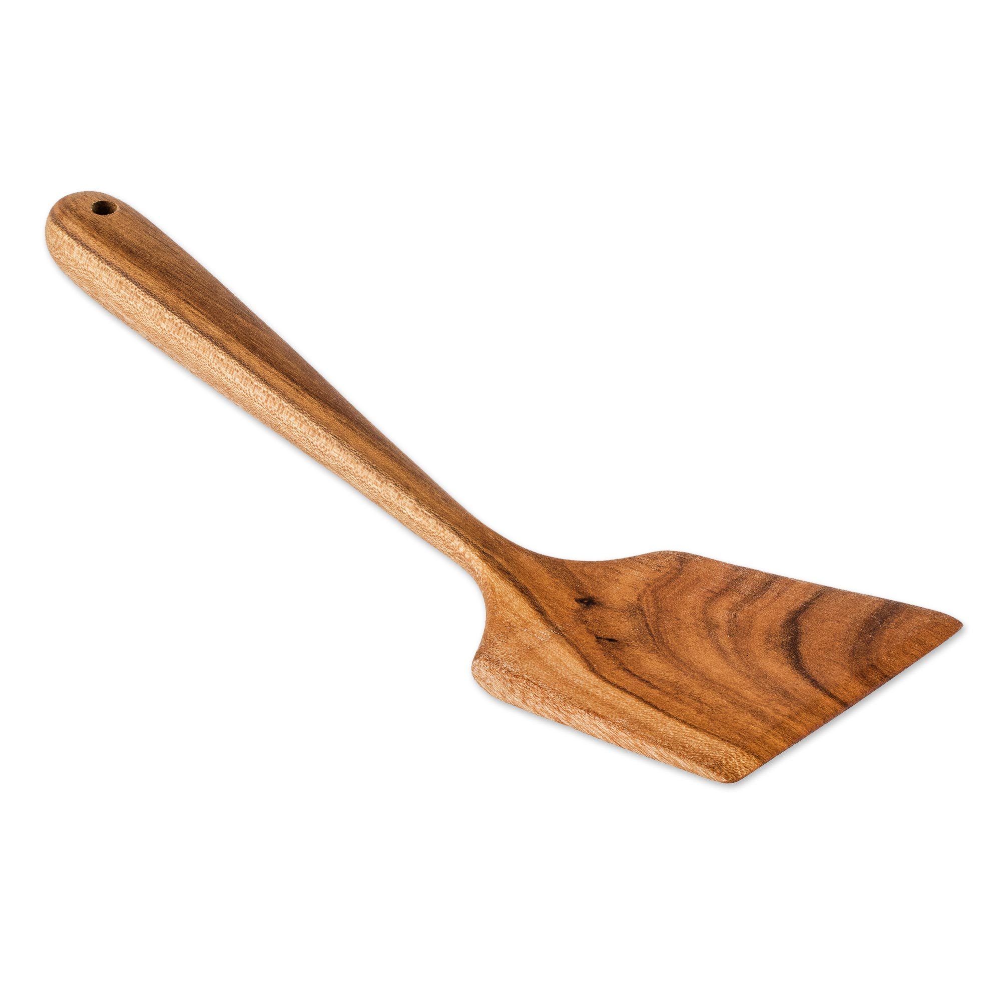 FoodSafe Handmade Wood Spatula Dinner is Served NOVICA