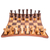 Wood inlay chess set, 'Elegant Diversion' - Modern Wood Chess Set