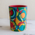 Dekorative Terrakotta-Vase, 'Crimson Joy' - Dekorative geometrische Terrakotta-Vase aus Nicaragua