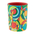 Decorative terracotta vase, 'Crimson Joy' - Decorative Geometric Terracotta Vase From Nicaragua
