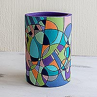 Decorative terracotta vase, 'Divergence'