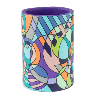 Dekorative Terrakotta-Vase, 'Divergence' - Handgefertigte dekorative Terrakotta-Vase aus Nicaragua