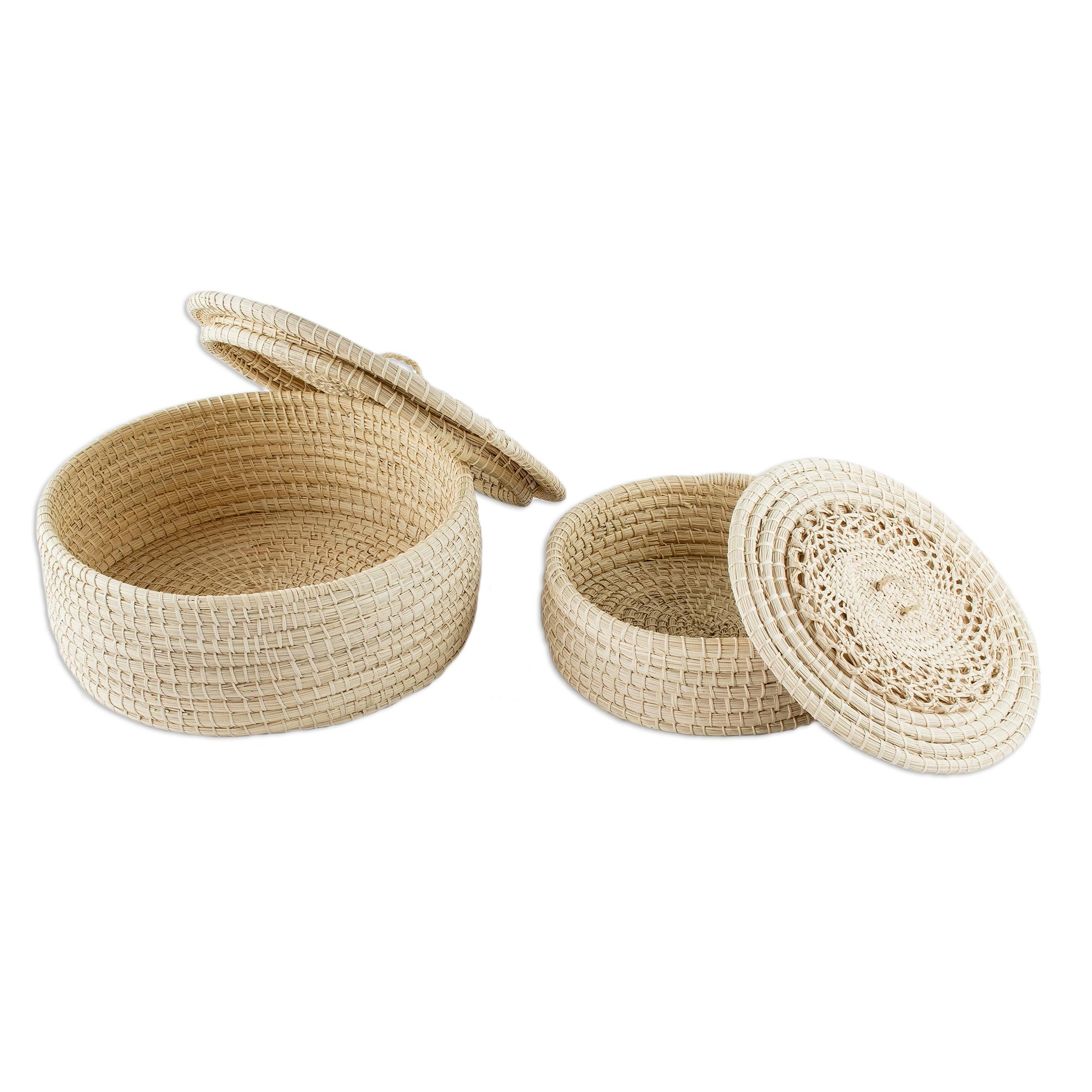 Multi-Purpose Natural Fiber Baskets (Pair) - Natural Life | NOVICA