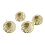 Natural fiber ornaments, 'Holiday Bells' (set of 4) - Handmade Natural Fiber Bell Ornaments (Set of 4)