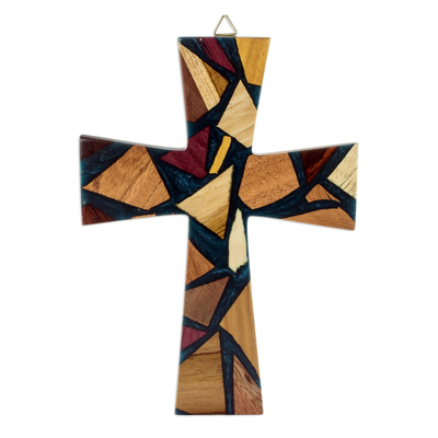 Reclaimed Wood and Resin Wall Cross