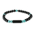 Onyx beaded stretch bracelet, 'Strength and Vigor' - Unisex Beaded Onyx Bracelet with Crystal Accents
