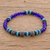 Agate beaded stretch bracelet, 'Bold Frontier' - Handmade Unisex Beaded Bracelet