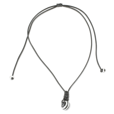 Black and White Unisex Pendant Necklace