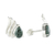 Jade button earrings, 'Natural Reflections' - Sterling and Jade Button Earrings