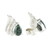 Jade button earrings, 'Natural Reflections' - Sterling and Jade Button Earrings