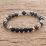 Agate beaded stretch bracelet, 'Colors of Costa Rica' - Multicolored Agate Beaded Stretch Bracelet