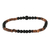 Onyx and coconut shell beaded stretch bracelet, 'Ancient Earth' - Coconut Shell and Onyx Bracelet (image 2c) thumbail