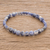 Sodalite beaded stretch bracelet, 'Smoky Blues' - Natural Sodalite Beaded Bracelet thumbail