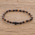 Onyx- und Kokosnussschalen-Perlenstretch-Armband, 'Coco' - Perlenarmband aus Kokosnussschale und Onyx
