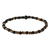 Onyx- und Kokosnussschalen-Perlenstretch-Armband, 'Coco' - Perlenarmband aus Kokosnussschale und Onyx