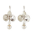 Cultured pearl dangle earrings, 'Sweet Orchid' - Flower Earrings with Cultured Pearls thumbail