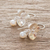 Cultured pearl dangle earrings, 'Sweet Orchid' - Flower Earrings with Cultured Pearls (image 2b) thumbail