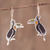 Sterling silver and enamel dangle earrings, 'Bright Toucan' - Enameled Sterling Silver Toucan Earrings (image 2) thumbail