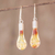 Art glass dangle earrings, 'Amber Honey' - Handmade Glass and sterling Silver Earrings (image 2) thumbail