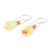 Art glass dangle earrings, 'Amber Honey' - Handmade Glass and sterling Silver Earrings (image 2c) thumbail