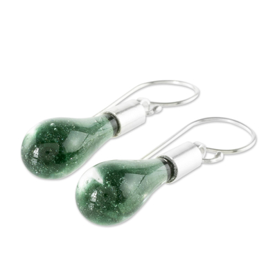 Ohrringe aus Kunstglas - Handgefertigte Kunstglasohrringe in Grün