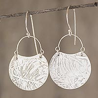 Sterling silver dangle earrings, 'Crater of the Moon'