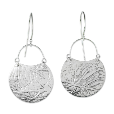 Sterling silver dangle earrings, 'Crater of the Moon' - Handmade Sterling Silver Dangle Earrings