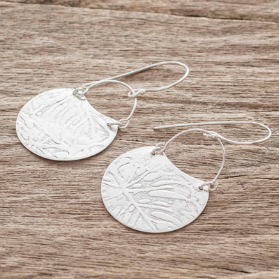 Sterling silver dangle earrings, 'Crater of the Moon' - Handmade Sterling Silver Dangle Earrings
