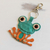 Leather key fob, 'Green Froggy' - Leather Frog Key Fob from Costa Rica (image 2) thumbail