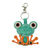 Leather key fob, 'Green Froggy' - Leather Frog Key Fob from Costa Rica