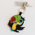 Leather key fob, 'Bright Toucan' - Handmade Colorful Leather Toucan Key Fob (image 2) thumbail