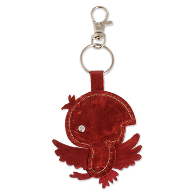 Schlüsselanhänger oder Taschenanhänger aus Leder - Handgefertigter Schlüsselanhänger-Taschenanhänger aus Papageienleder aus Costa Rica