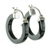 Jade hoop earrings, 'Conexion in Black' - Guatemalan Black Jade Sterling Silver Hoop Earrings thumbail