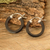 Jade hoop earrings, 'Conexion in Black' - Guatemalan Black Jade Sterling Silver Hoop Earrings (image 2b) thumbail