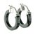 Jade hoop earrings, 'Conexion in Black' - Guatemalan Black Jade Sterling Silver Hoop Earrings (image 2c) thumbail