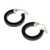 Jade hoop earrings, 'Conexion in Black' - Guatemalan Black Jade Sterling Silver Hoop Earrings (image 2d) thumbail