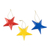 Wood ornaments, 'Primary Stars' (set of 3) - Hand Painted Wood Star Ornaments (Set of 3) thumbail