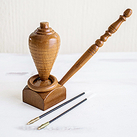 Cedar and mahogany pen and holder, Essence