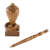 Cedar and mahogany pen and holder, 'Essence' - Central American Cedar and Mahogany Wood Pen and Holder