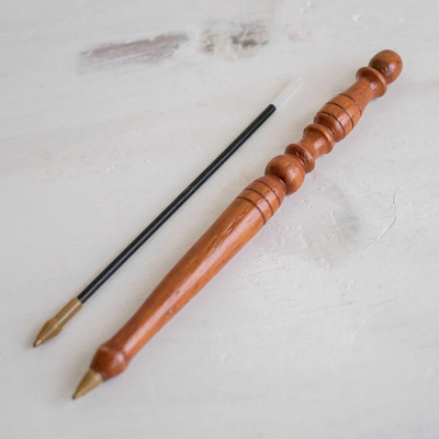 Stift aus recyceltem Mahagoniholz ​​- Handgeschnitzter Stift aus Mahagoniholz